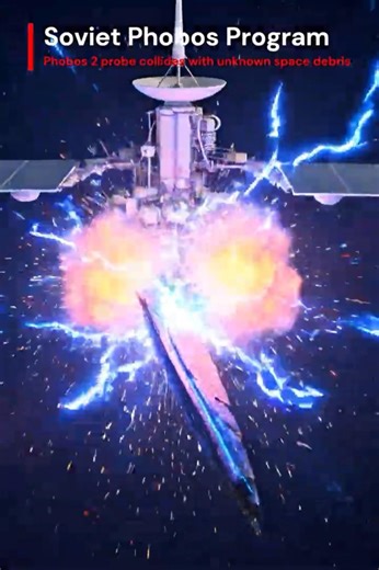 Phobos 2 probe collides with unknown space debris - #phobos #moon #planet #mars #solarsystem