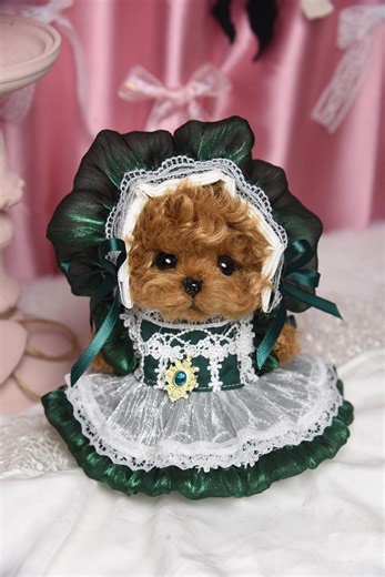 Handmad Chocolate Poodle Plush With Outfit: Realistic Stuffed Animal Companion, Movable Joints - Etsy