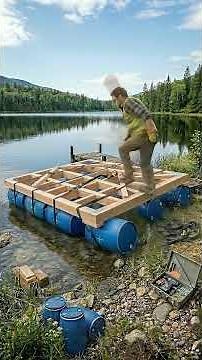 Amazing Floating Cabin Construction on Open Water.