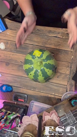 270K views · 1.6K reactions | 10/1/2025 walmart watermelon jack-o’-lantern stack makeover for four dollars 6 if you count paint and baking soda! #Halloween #jackolantern | Eat Sleep Craft Create | Facebook