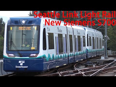 Seattle Sound Transit Link Light Rail-The Brand New Siemens S70 Trains In Service!
