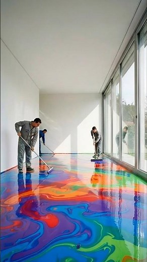 🔥 5 Color Epoxy Floor with Floating White Foam 🤯 | Full Room Transformation#epoxy #epoxyfloor
