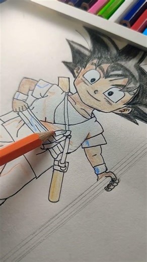 Goku drawing part 2#anime #Dragon Ball #Goku colouring