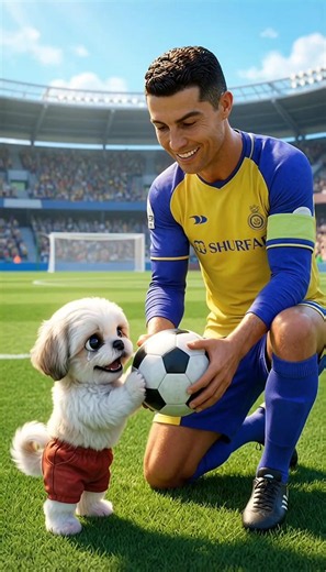They Took His Football... Then This Robot Appeared 😱 #puppy #robot #ronaldo #football