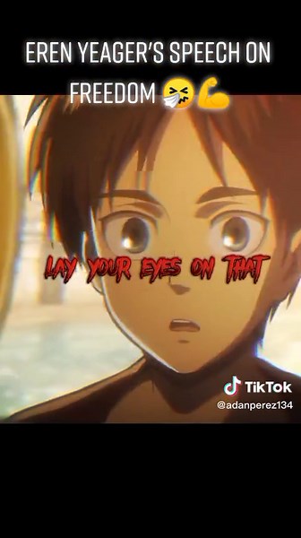 #fakeblood we are born free; Eren Yeager ill one of the best speeches in anime. #anime#animeedit#animerecommendations#xyzbca#animespeeches#animespeech#fyp#fyppppppppppppppppppppppp#foryou#foryoupage#4u#speech#animetiktok#eren#erenyeager#at#AttackOnTitanend#viral#viralanime#moments#animemoments#tiktokindia#comrades #animehistory