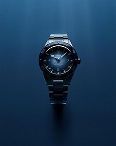 #Seamaster Precision at every level. 300 metres. The 41 mm Seamaster 300 in stainless steel with matching bracelet. On the Summer Blue dial, OMEGA has filled the rhodium-plated hands, recessed hour markers, and open numerals with a unique light blue Super-LumiNova. omegawatches.com/PrecisionAtEveryLevel/Seamaster300 #OMEGA | OMEGA Watches