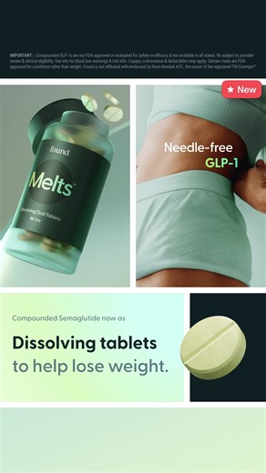 Join the growing community seeing real change with Found - 100% online, personalized, and medically guided. Why thousands trust Found with their health: 💊 Oral GLP-1s from just $5/day* ⚖️ Lose up to 12% or more of your body weight* 👩‍⚕️ Expert care team guiding every step, from prescription to progress 💬 500,000 conversations to date between members and clinicians in-app 🏥 Covered by select insurance providers* *Compounded GLP-1s are not FDA- approved or evaluated for safety or efficacy, and