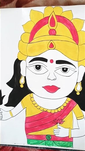 How to draw cute maata raani ki sketch se Bane drawing#shortvideo #Maata Rani#viral #art #drawing