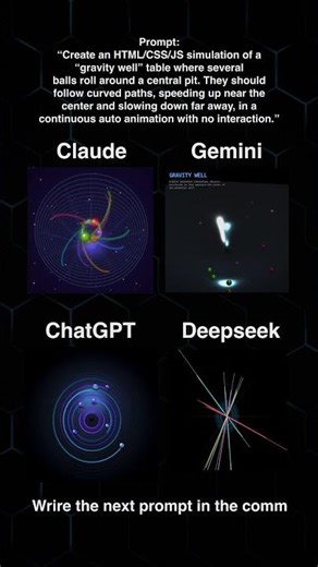 13 ChatGPT vs Gemini vs DeepSeek vs Claude — Gravity Well Table Simulation (HTML/CSS/JS)
