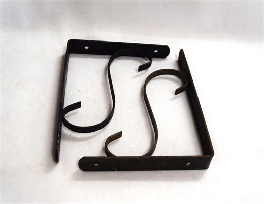 2 Vintage Wrought Iron Scroll Shelf Brackets Metal Corbels 10" X 8" Wall Decor - Etsy