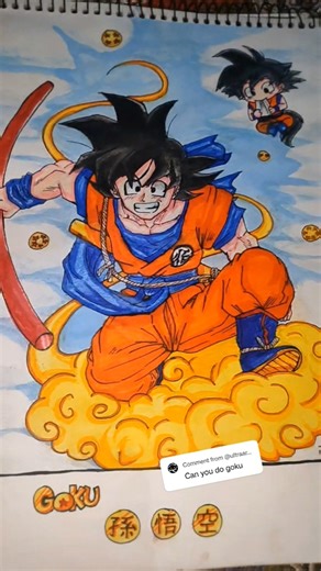 Goku 🐲 #goku #dbz #anime #drawing #sketch #shorts #youtube