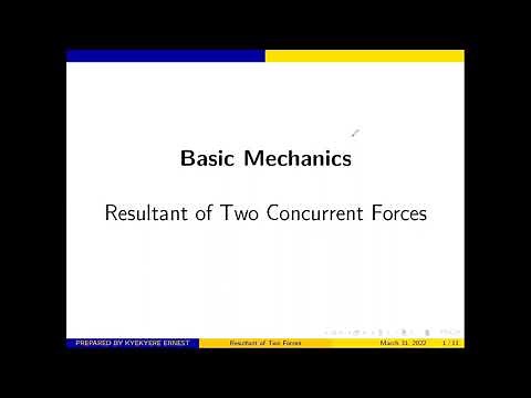 Basic Mechanics: Solved examples on Resultant of Two Forces