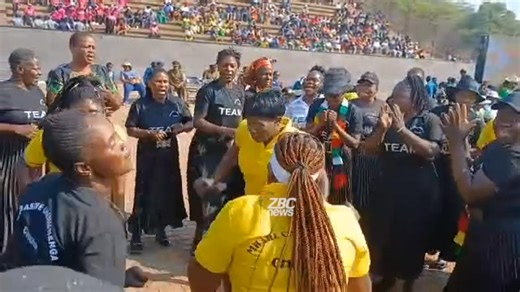 The Zimbabwe Chimurenga Choir performs at the National Heroes Acre ahead of the burial of National Hero Brigadier General (Rtd) Mpandasekwa Mzheri. | ZBC News Online
