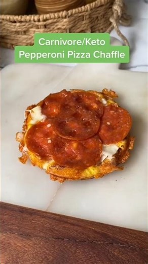 Carnivore Keto Pepperoni Pizza 🍕🔥No Dough, All Meat & Cheese | Easy Chaffle Pizza