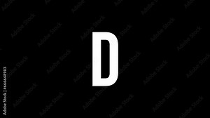 Pixel letter D with alpha channel, pixel alphabet, 8-bit