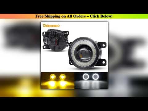 2 X Car Angel Eye Fog Light LED Lens Fog Lamp DRL 30W H11 12V For Renault Clio Duster Megane Twingo