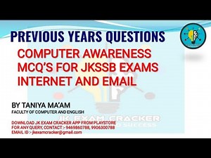 INTERNET AND EMAIL MCQ'S II PREVIOUS YEARS QUESTIONS II COMPUTER AWARENESS