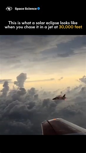 Space Science on Instagram: "Seeing a solar eclipse from a jet at 30,000 feet offers an incredible, otherworldly view of the moon's shadow racing across Earth, allowing you to follow totality for longer, experiencing the sudden plunge into darkness, the ethereal glow of the sun's corona, and the 360-degree sunset horizon, a truly breathtaking, once-in-a-lifetime experience captured in viral videos from events like the 2024 eclipse. #space #science #astronomy #spacescience #solareclipse"