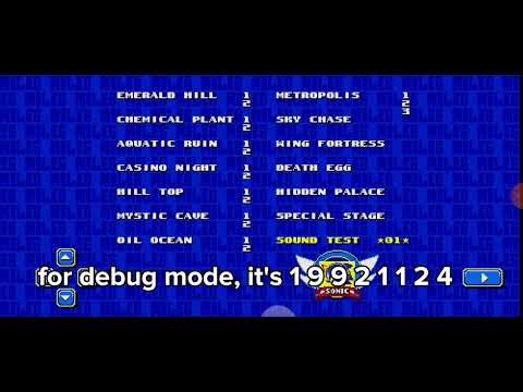 Tutorial for debug mode, emerald cheats and yellow sonic