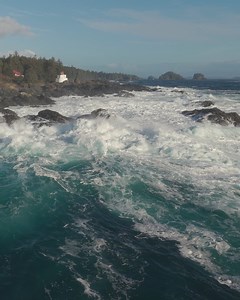52K views · 1.7K reactions | Waves tumble onto Amphitrite Point in front of the lighthouse in Ucluelet #Ucluelet #Tofino #VancouverIsland | UkeeTube | Facebook