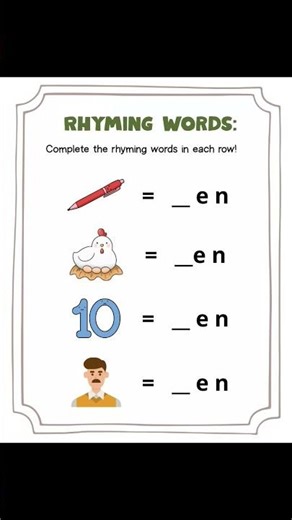 rhyming words worksheets for kindergarten #education