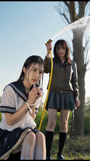 Water fight between two ladys 🤣 enjoy the hot temperature#waterfight#girlswaterfight#wetlook