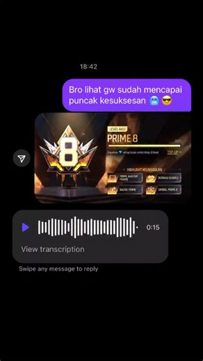 Sebuah puncak kesuksesan player FF adalah ketika sudah Prime LV.8 🥶 #FreeFire #FreeFireMAX #SOLARA | Garena Free Fire