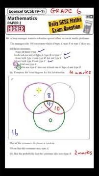 GCSE Maths Higher - Daily Exam Question - Day 111 (Venn Diagrams & Conditional Probability)