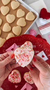 Emily Barlow | Home & Food Blogger on Instagram: "Comment LINK for the recipe to our very favorite soft & fluffy sugar cookies, perfect for Valentines Day! This recipe is easy to make, contains simple ingredients, requires no chill time and the cookies come out soft and fluffy every single time. Don’t roll the dough too thin, and don’t overcook them. You’ll love this recipe! #sugarcookies #bestsugarcookierecipe #sugarcookie #sugarcookierecipe #valentinestreat #valentinescookies"