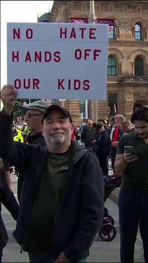 Gender inclusivity protest and counter-protests across Canada #shorts