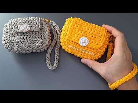 Step by Step How to crochet mini coin purse | Crochet mini bag | Chompu Handicrafts