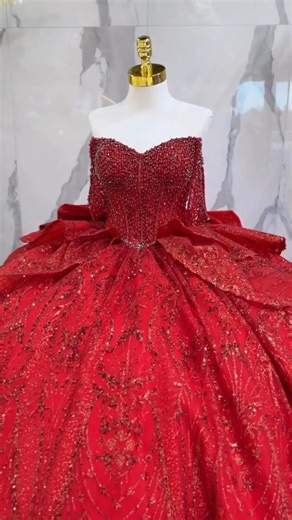 Royal Red Bridal Gown Design 2026 | Luxury Wedding Dress Ideas | Heavy Embroidery Ball Gown