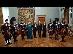 Al Quirinale l'esibizione con le cornamuse dei Royal Pipers