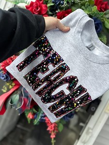 Custom Sequin Embroidered Sweatshirt | Teach, Nurse, Mama, Etc. | Gift for Her | Gift Ideas | Mothers Day Gift | Birthday Gift | Valentines - Etsy