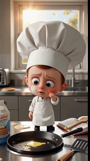 “Tiny Chef’s Pancake Disaster”#TinyChef #MiniatureCooking #FunnyShorts