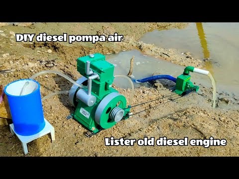 DIY mini diesel pompa air lister black old engine dari india bangladesh pakistan