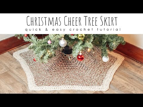 Christmas Cheer Tree Skirt Crochet Tutorial - Quick and Easy Crochet Tree Skirt