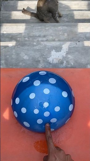 Experiment: Dropping a polka dot water balloon from the top of the stairs, does the balloon explode?