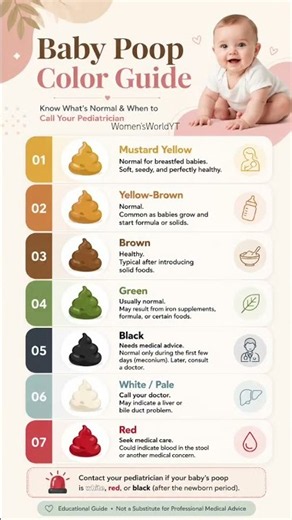 👶 Baby Poo Color Guide: What’s Normal & What’s Not? #poop #babypoop