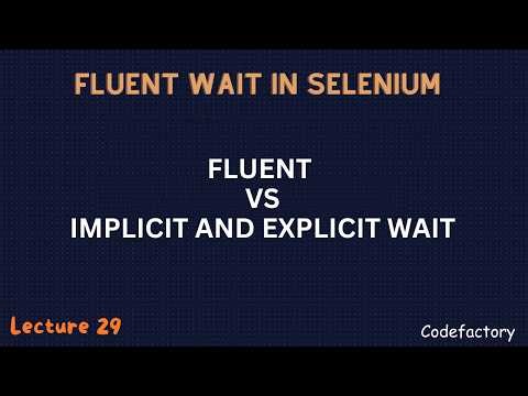 Lecture 29 | Fluent Wait vs Explicit Wait: What’s the Real Difference?
