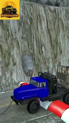 Patience Wins!Twin Logging Trucks Carefully Cross the Dike #mudrunner #gamingshorts #mudrunnershorts