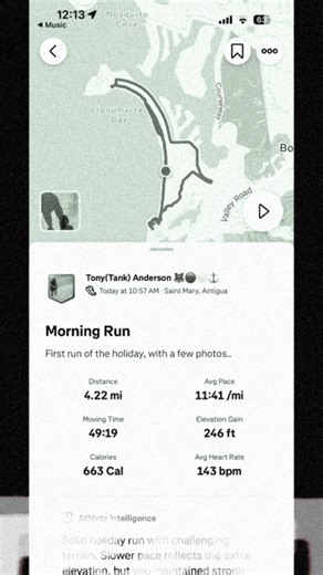 First run of the holiday… a steady 4 miles … quite. Bit of beach and a small but steep hill … hot but not too hot… it was a good run to get my bearings… #holidayrun #vacation #antigua #beachrun #run