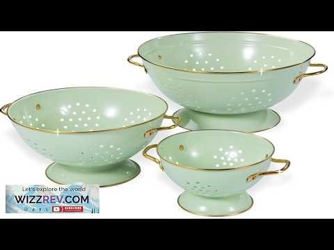 Metal Colander Set of 3 Strainer Basket with Handles perfect for Spaghetti