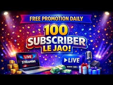 Get 100 Subscribers FAST 🔥 Free Daily Promotion | Live Streaming Growth Trick