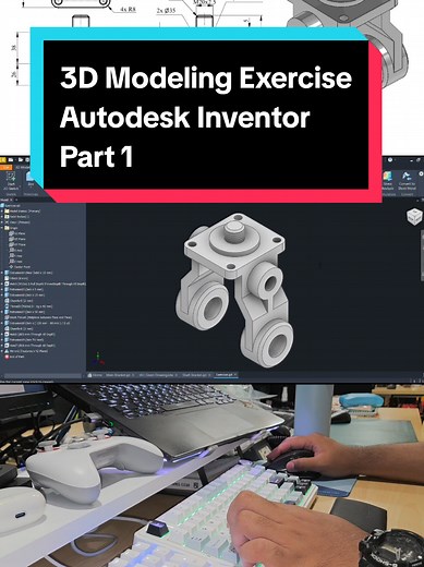 Autodesk Inventor 3D Part Modeling Exercise Part 1