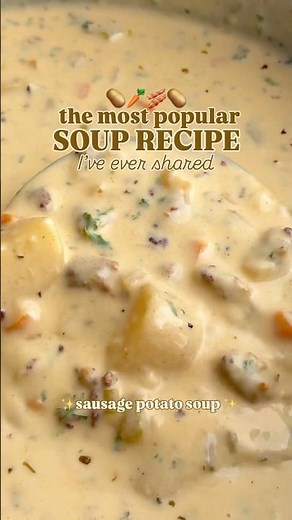 Sausage Potato Soup: Click the link in my bio and then select the photo to get the recipe ❤️