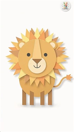 Lion Transforms From Paper Cut →Realistic → Black & White Outline #papercut #coloring #Lion