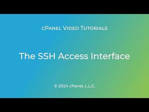 cPanel Tutorials - The SSH Access Interface