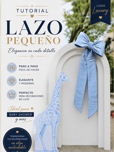 Tutorial de este hermoso lazo pequeño 🎀✨ Perfecto para baby showers y decoraciones elegantes. Te enseño paso a paso cómo lograr un acabado limpio, moderno y profesional para que tus decoraciones se vean de lujo 💙 #BowTutorial #BabyShowerDecor #LuxuryDecor #EventDecorator #PartyDecor