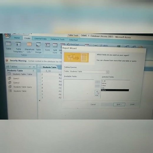 Creating a Report using wizard/ Class 10
